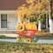 Glitzhome® 2.5ft. Fall Metal Wheel Barrow Pumpkin Yard Stake